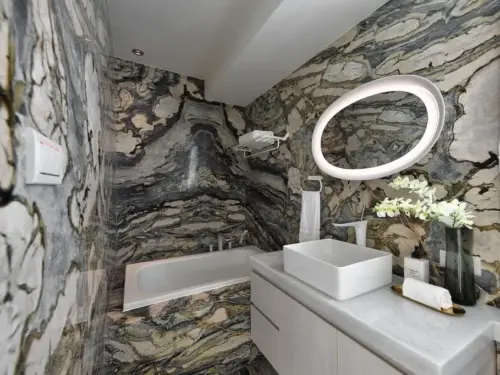 石材工程｜實際案例 碧波白-簡宅｜原色石材