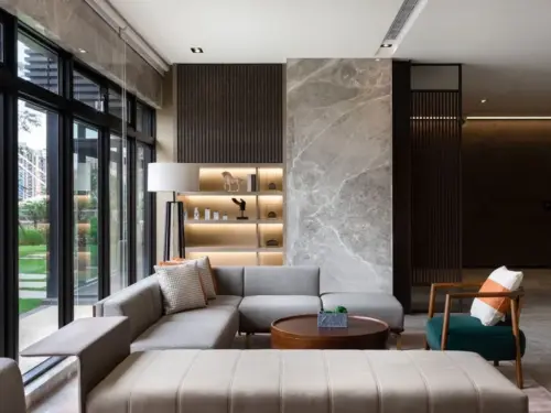 石材工程｜實際案例 遠雄百富 公設案｜原色石材