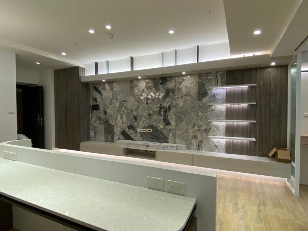 電視牆面設計｜電視牆裝飾－許小姐｜原色石材